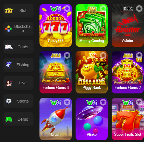 Main screen of dafabet game page for PK players - 4